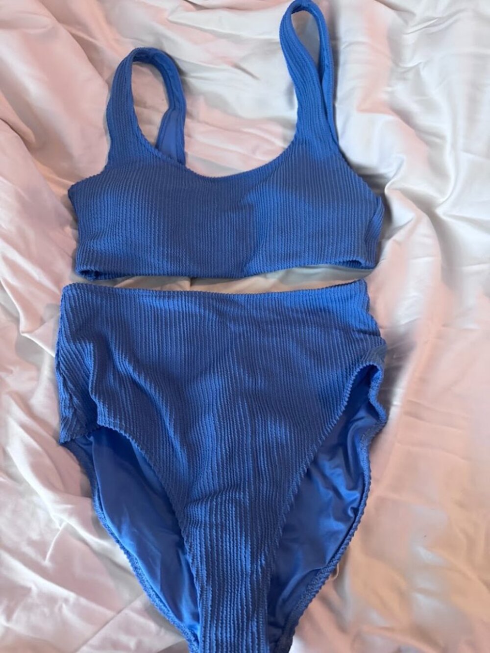 2 Old Navy Ribbed Bikini Sets Blue & Yellow L/M